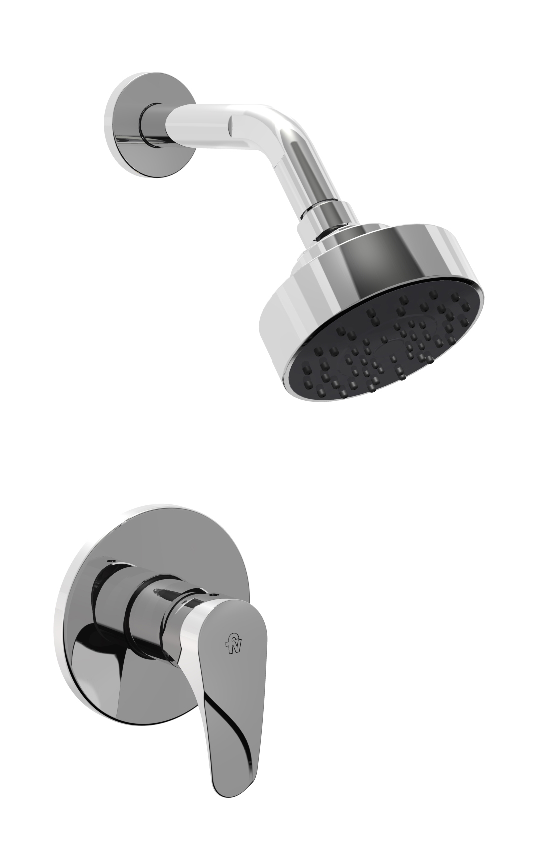 In wall single handle shower mixer