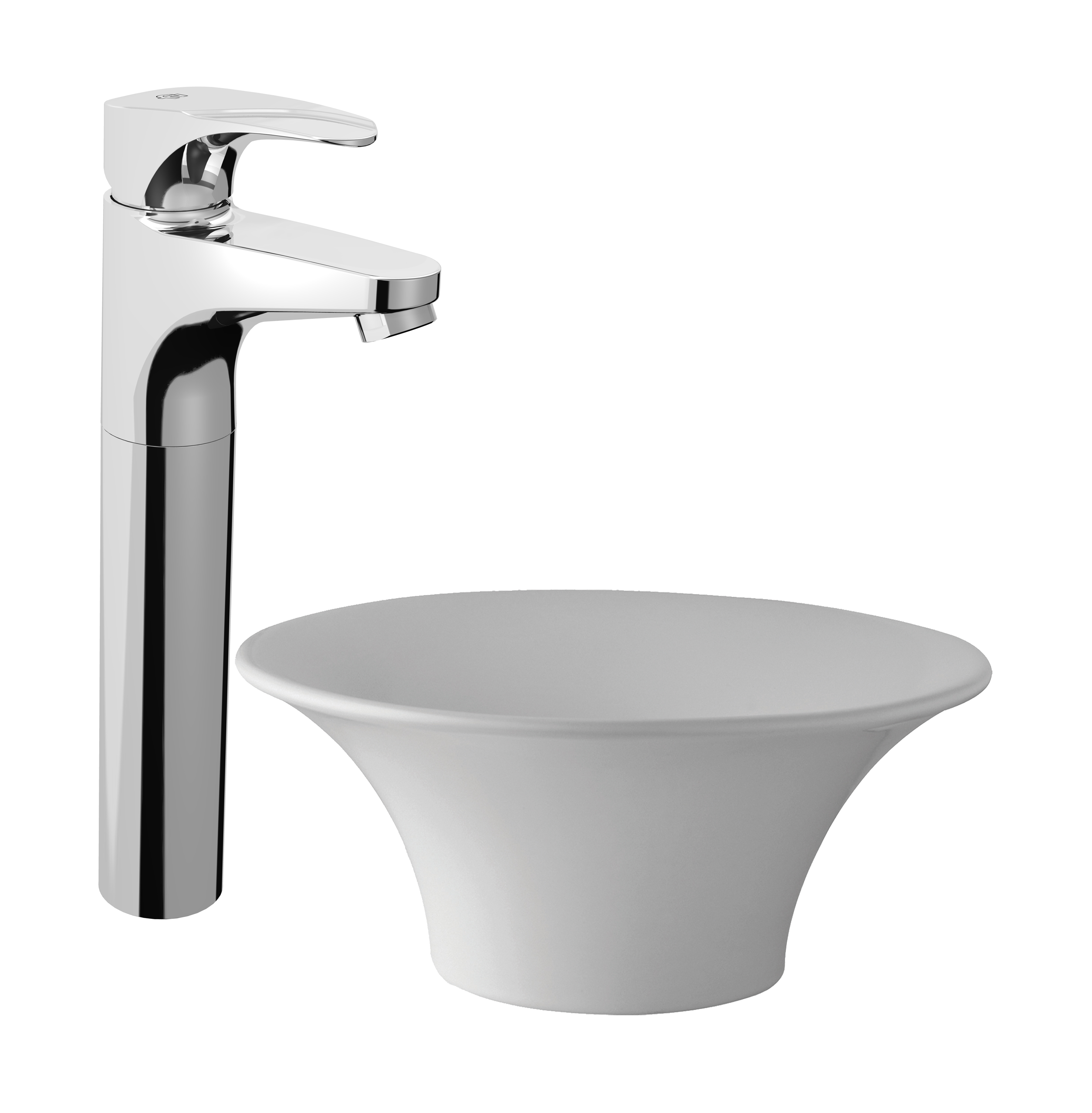 Vessel height, single handle lavatory set