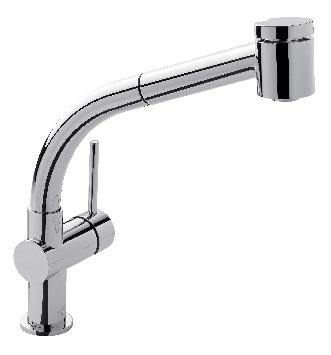 Single handle deck mount kitchen mixer.