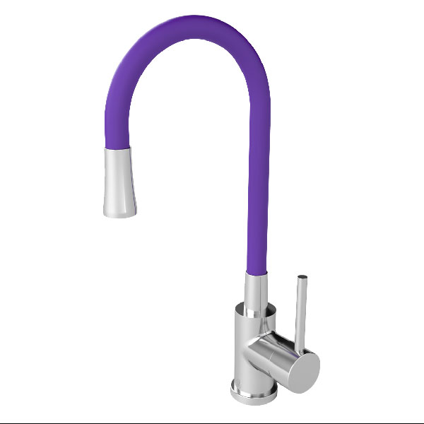 Single handle deck mount kitchen mixer with swivel spout.