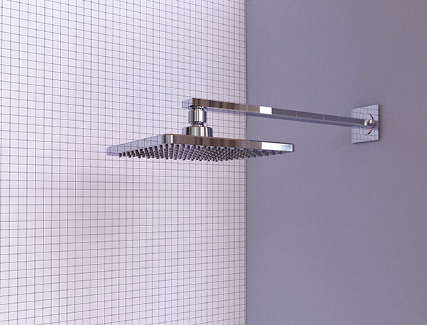 Complete, articulated shower head