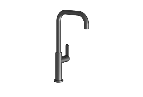 Single handle deck mount kitchen mixer with swivel spout.