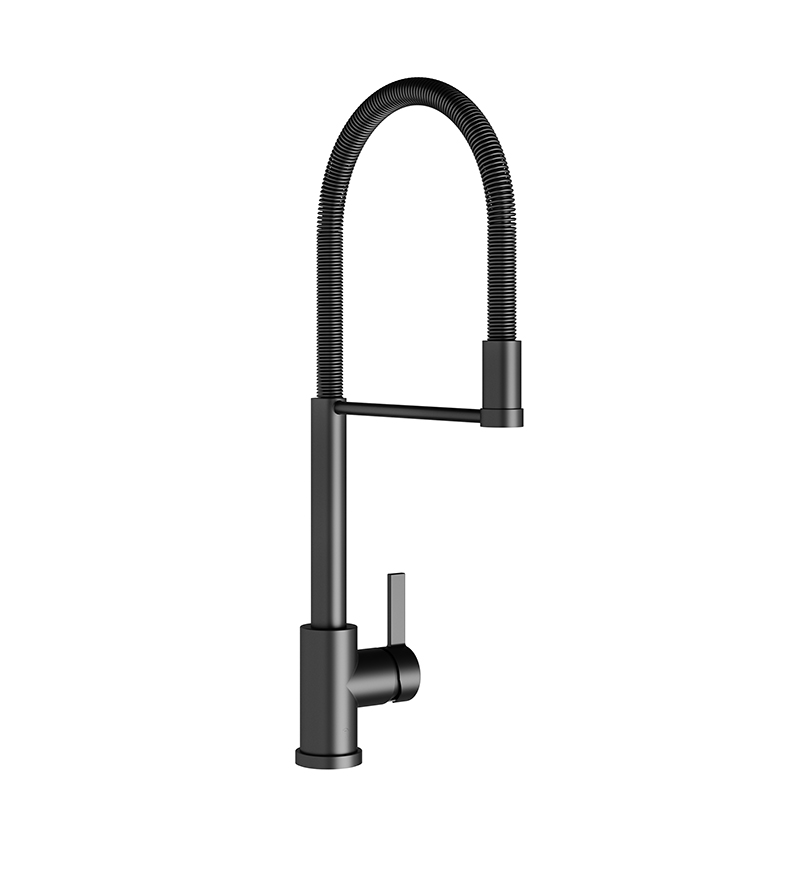 Single handle deck mount kitchen mixer.