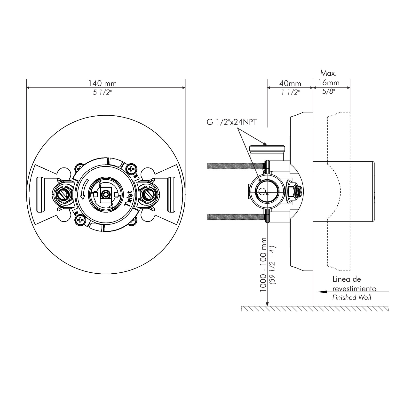 Pressure balanca valve shower base