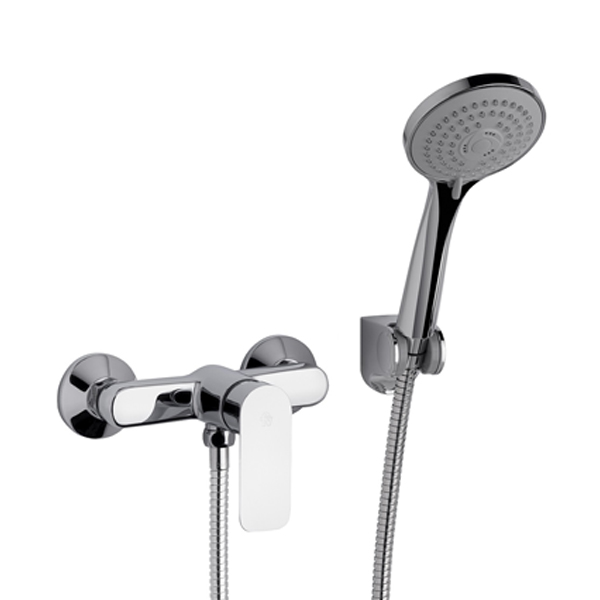 Single handle external shower