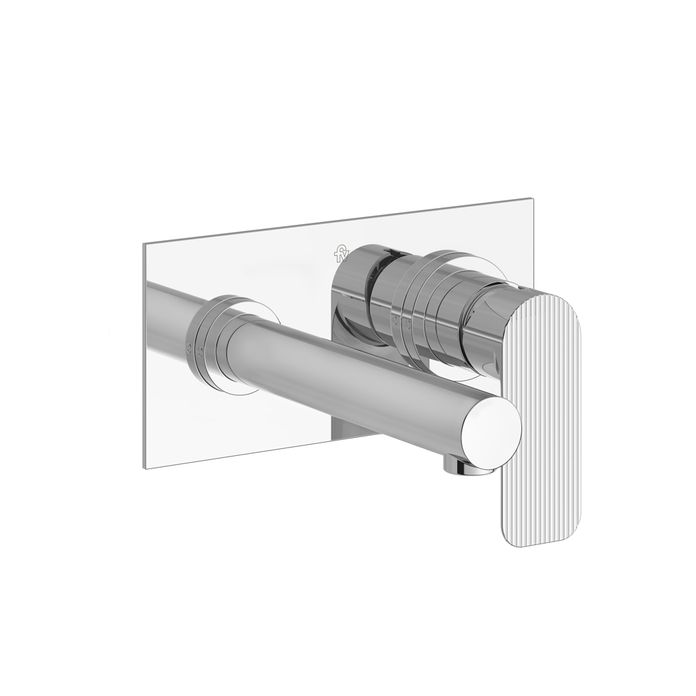 Built-in single handle lavatory set.