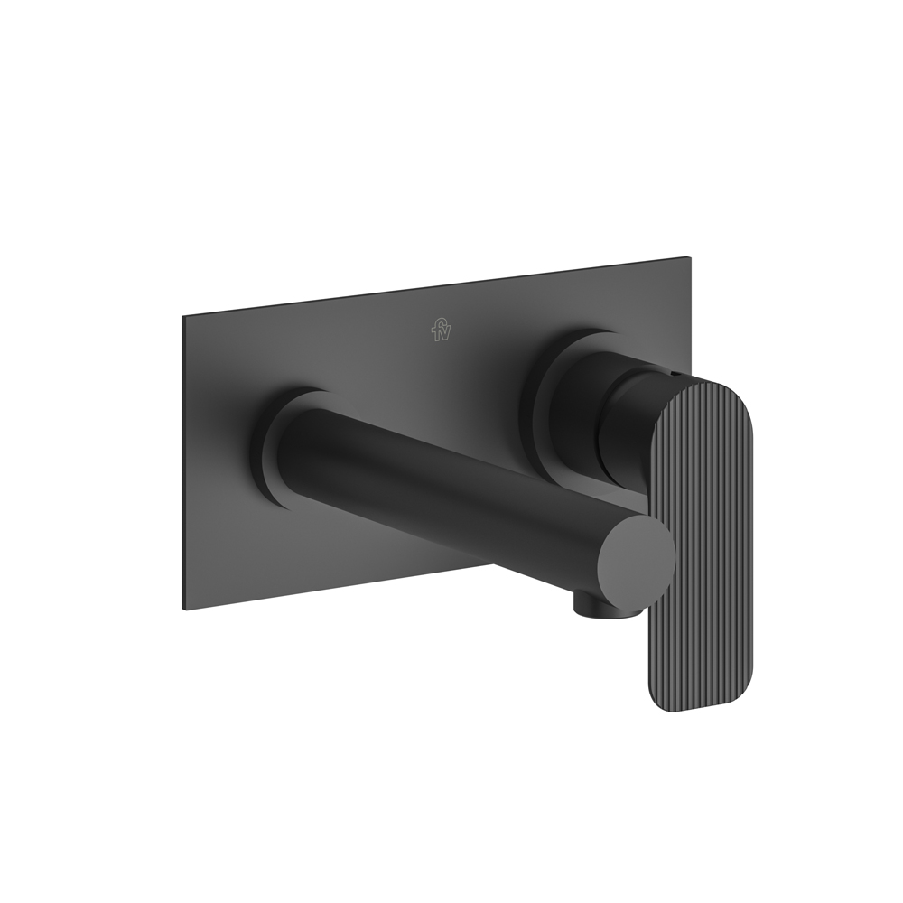 Built-in single handle lavatory set.