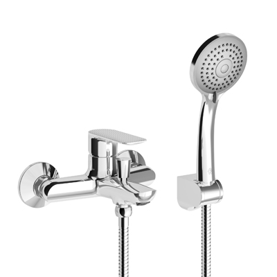 Single handle bath/shower wall mount mixer.