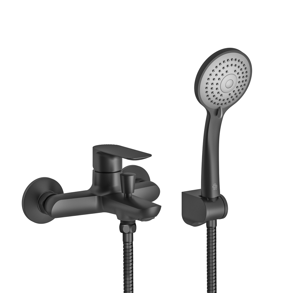 Single handle bath/shower wall mount mixer.