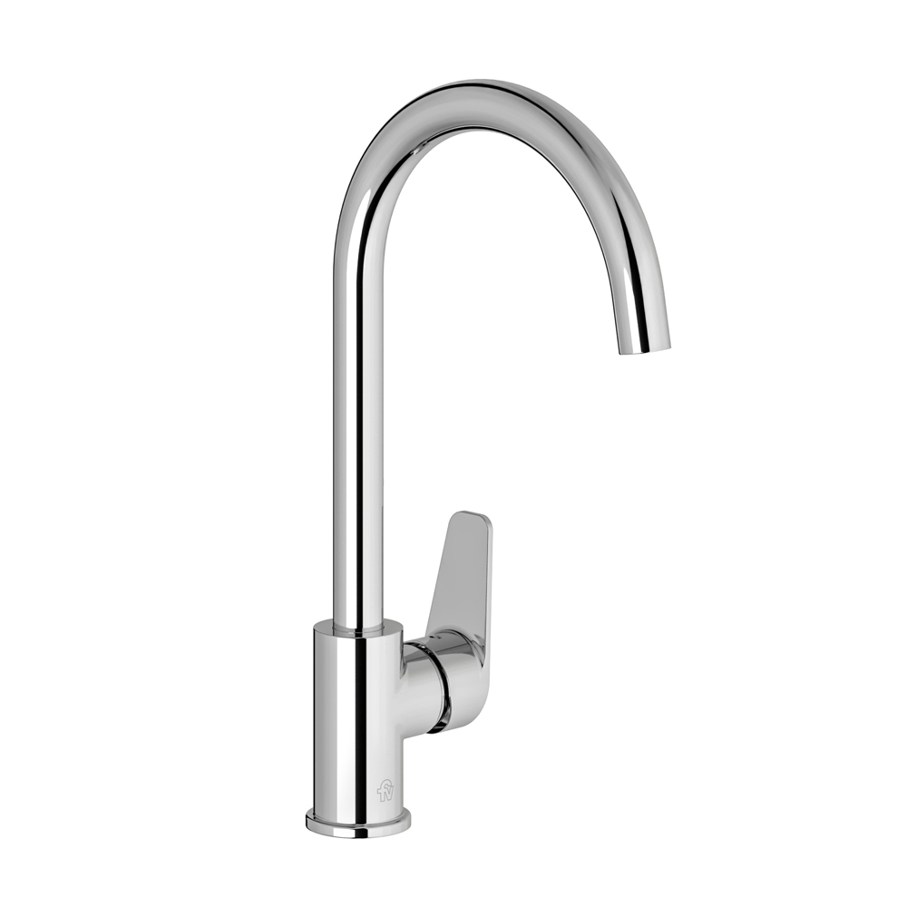 Single handle deck mount kitchen mixer.