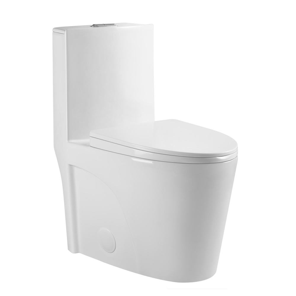 One piece toilet