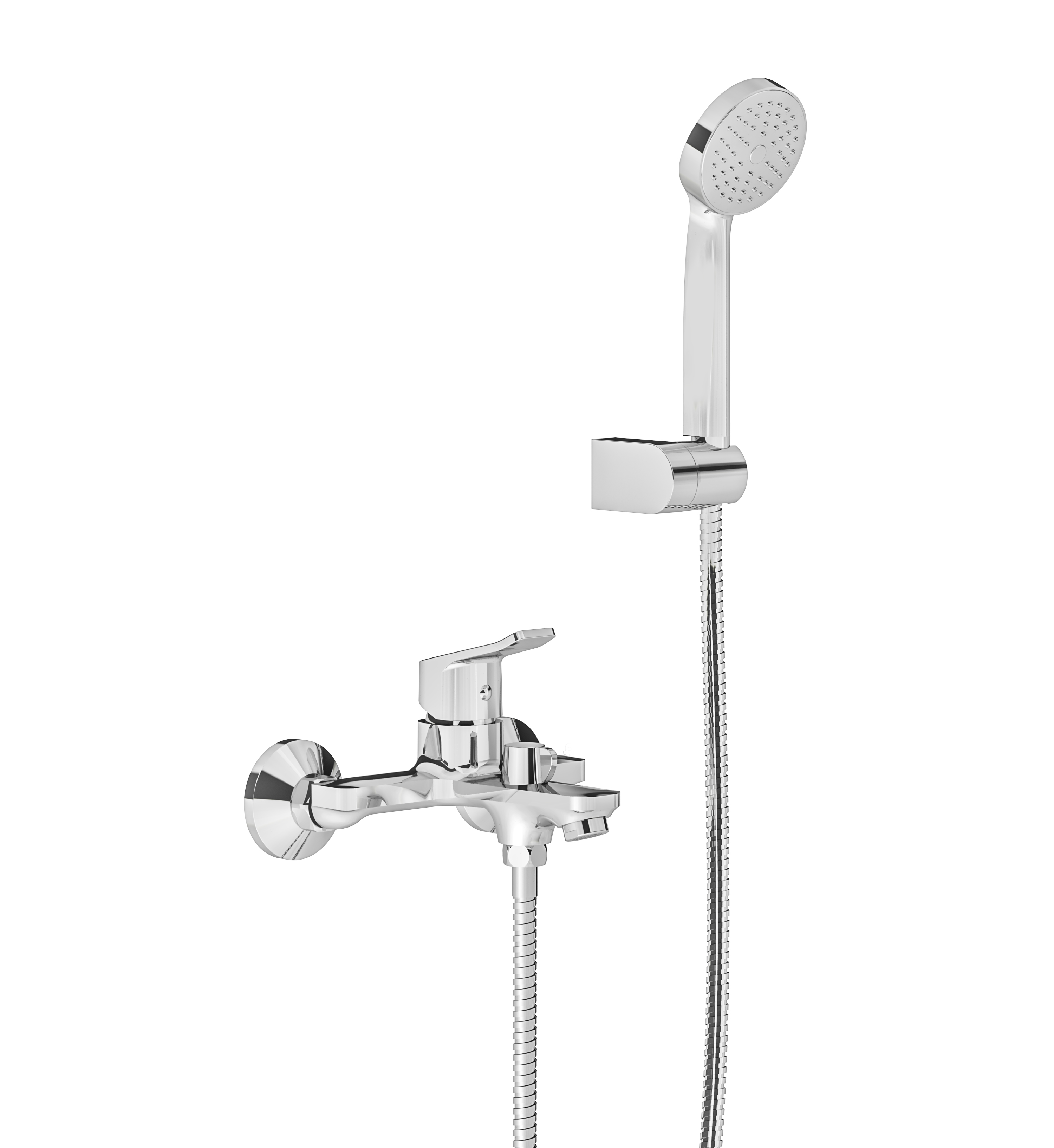 Single handle bath/shower wall mount mixer.