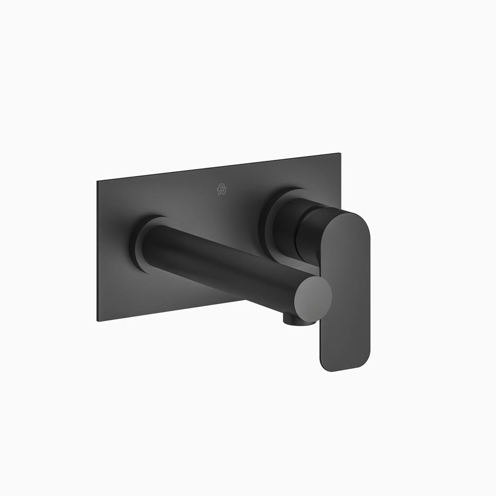 Built-in single handle lavatory set.