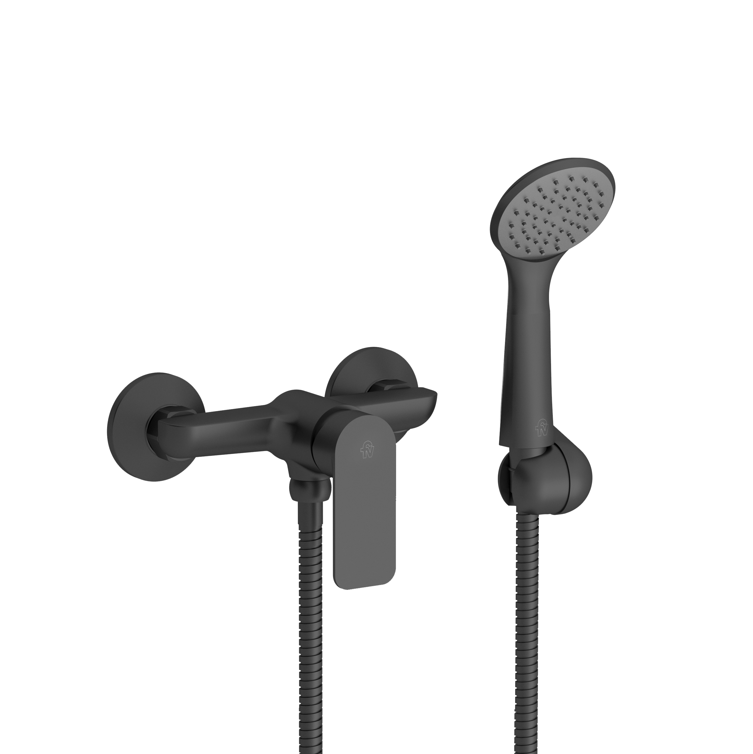 Single handle shower wall mount mixer, with eccentric couplings.