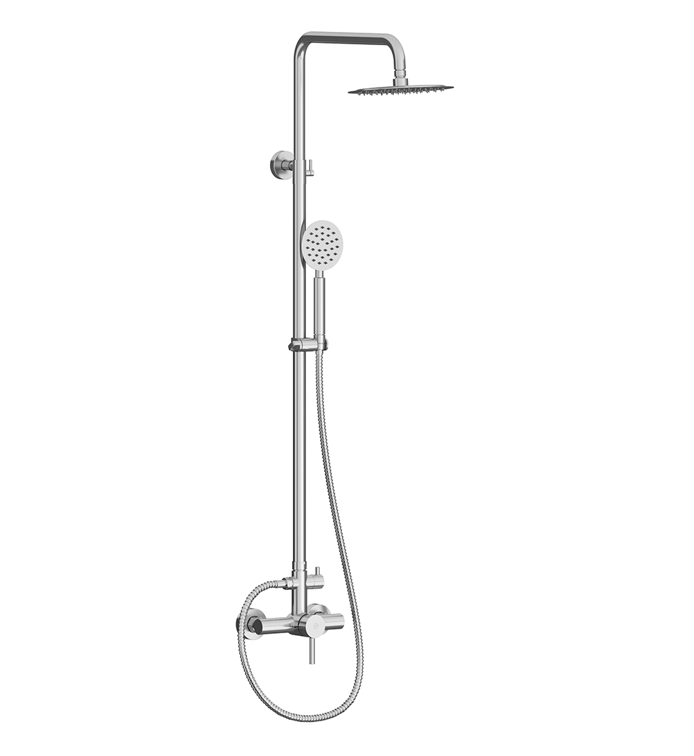 Manual and overhead external shower.