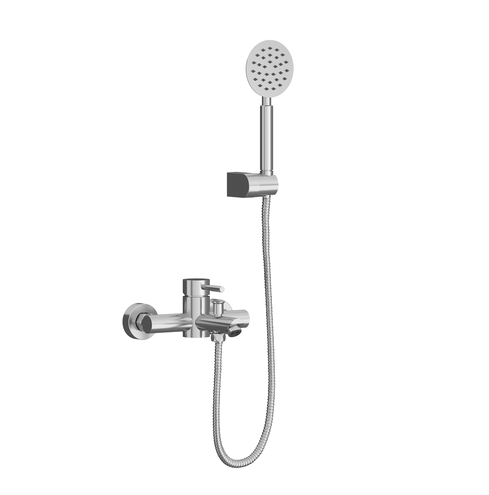 Shower and tub mixer with hand shower.