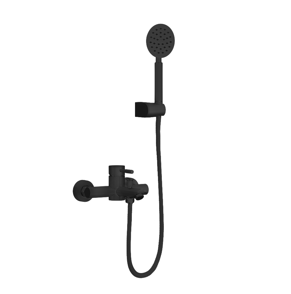 Shower and tub mixer with hand shower.