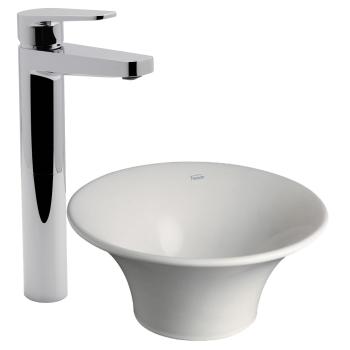 Vessel height, single handle lavatory set