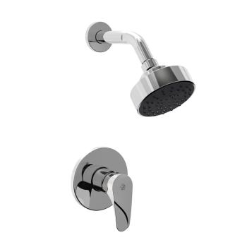 In wall single handle shower mixer