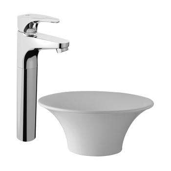 Vessel height, single handle lavatory set