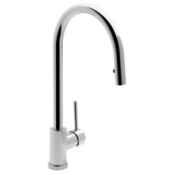 Single handle deck mount kitchen mixer.