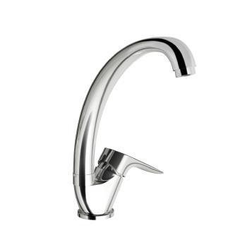 Single handle deck mount kitchen mixer with swivel spout.