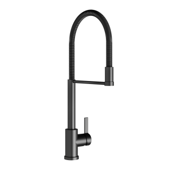 Single handle deck mount kitchen mixer.
