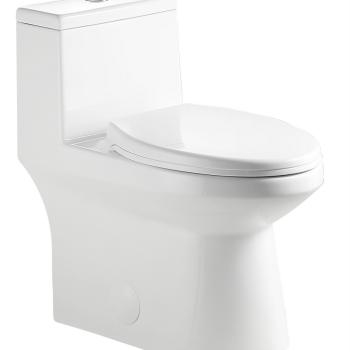 One piece toilet
